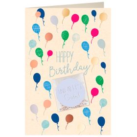 Geburtstagskarte Luftballons mit Samentüte
