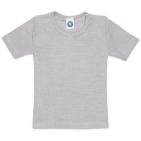 T-Shirt Baumwolle Wolle Seide grau