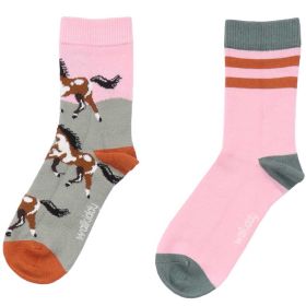 Socken "Pferde" 2er-Set rosa