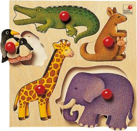 Steckpuzzle aus Holz - Zoo 5 Teile