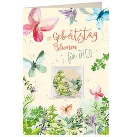 Geburtstagskarte Schmetterlinge mit Samentüte