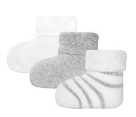 Socken 3er Set grau-weiß