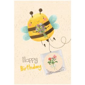 Geburtstagskarte Hummel mit Samentüte