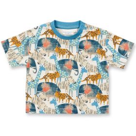 T-Shirt "Safari" blau-bunt 