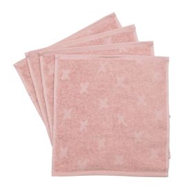 Waschlappen 4er Pack Frottee rosa