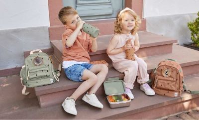 Kinder mit Edelstahl Brotdosen