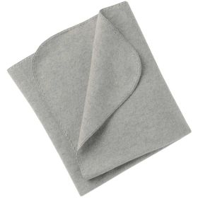 Wollfleece Decke grau mit Muschelkante