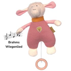 Spieluhr Schaf rosa | Brahms Wiegenlied