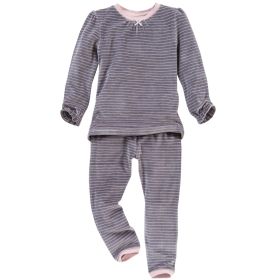Nicki-Pyjama grau geringelt