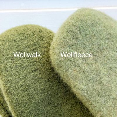 Gegenüberstellung Stoffe Wollwalk oder Wollfleece