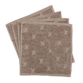 Waschlappen 4er Pack Frottee taupe
