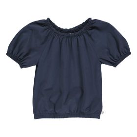 Mädchen T-Shirt Puffärmel dunkelblau