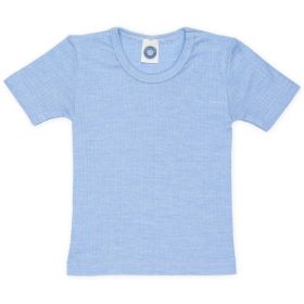 T-Shirt Baumwolle Wolle Seide hellblau
