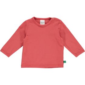 Basic Langarmshirt Uni rosa-rot