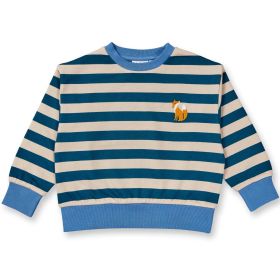 Sweatshirt Kinder blue-sand gestreift "Fuchs"