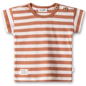 T-Shirt faded rust geringelt 74
