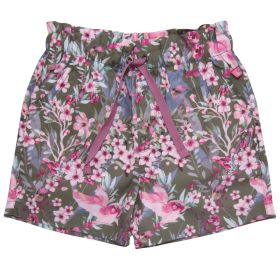 Mädchen-Shorts "Blüten" olive-rosa 