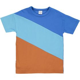 T-Shirt blau Color-Block Design