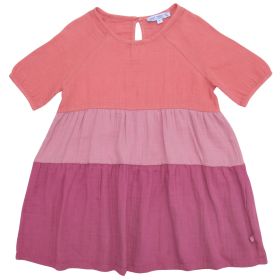 Musselin-Kleid "Colourblocking" rosa 