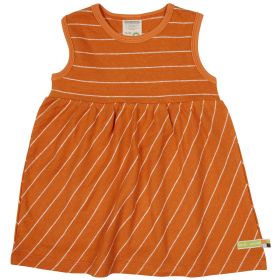 Sommerkleid mit Leinen gestreift carrot